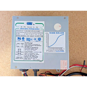 YHi YH-1200AP 200W PC AT Power Supply PSU *LOUD FAN*